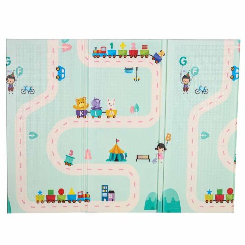 Mata edukacyjna piankowa dwustronna składana pandy ulica 180 x 200cm
