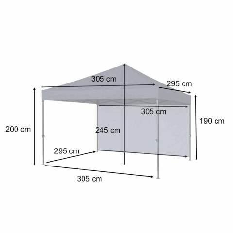 Pawilon ogrodowy LUARO namiot imprezowy handlowy ekspresowy altana 3x3 m 3 ścianki