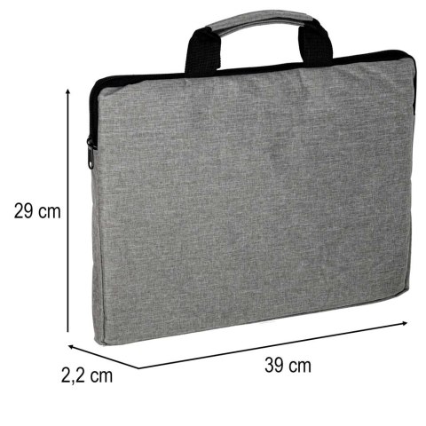Torba na laptopa 15,6 cali na ramię teczka biznesowa damska męska szara