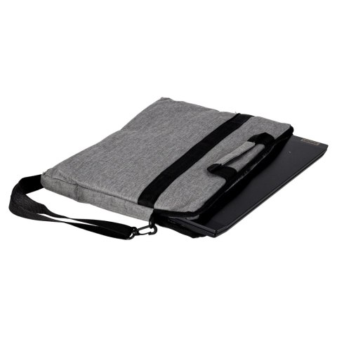 Torba na laptopa 15,6 cali na ramię z paskiem teczka biznesowa damska męska szara