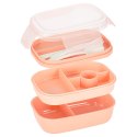 Lunch box śniadaniówka pudełko śniadaniowe z przegródkami dzielone 1900ml pomarańczowe