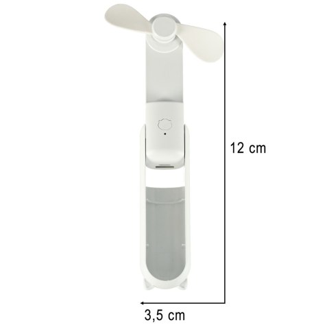 Wiatrak biurkowy wentylator mini ręczny składany wiatraczek przenośny USB biały