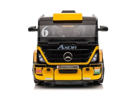 Auto Na Akumulator Ciężarówka Mercedes + Naczepa XMX622B Żółty LCD