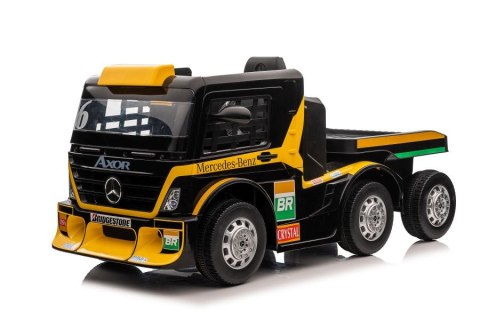 Auto Na Akumulator Ciężarówka Mercedes + Naczepa XMX622B Żółty LCD