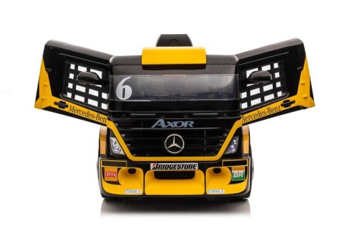 Auto Na Akumulator Ciężarówka Mercedes + Naczepa XMX622B Żółty LCD