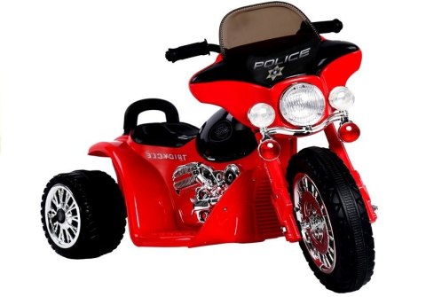 Motor na Akumulator Trójkołowy JT568 Policja Dla Dzieci LED Czerwony