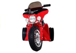 Motor na Akumulator Trójkołowy JT568 Policja Dla Dzieci LED Czerwony