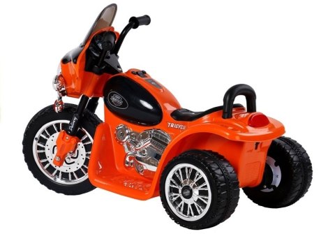 Motor na Akumulator Trójkołowy JT568 Policja Dla Dzieci LED Pomarańczowy