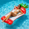 Materac dmuchany plażowy hamak wodny leżak fotel krzesło do pływania basenu truskawka