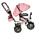 Rowerek trójkołowy Trike Fix V3 rower spacerówka 3w1 obracany 360 wolne koło różowy