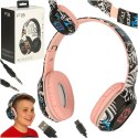 Słuchawki bezprzewodowe nauszne Bluetooth RGB Gaming Sport 200mAh różowe