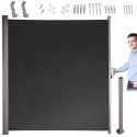 Markiza boczna tarasowa LUARO parawan zwijany 160 x 300 cm ciemnoszary