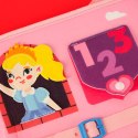 Tablica manipulacyjna sensoryczna montessori walizka plecak różowy