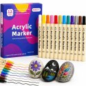 Markery akrylowe do tkanin kamieni pisaki flamastry mazaki wodoodporne DIY 12 szt.