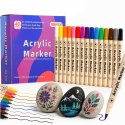 Markery akrylowe do tkanin kamieni pisaki flamastry mazaki wodoodporne DIY 24 szt.