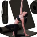 Mata do ćwiczeń jogi gimnastyczna treningowa fitness karimata gruba 1,5cm czarna + pokrowiec