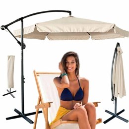 Parasol ogrodowy LUARO duży składany z wysięgnikiem 290cm beżowy