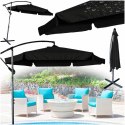 Parasol ogrodowy LUARO duży składany z wysięgnikiem 290cm czarny