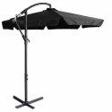 Parasol ogrodowy LUARO duży składany z wysięgnikiem 290cm czarny