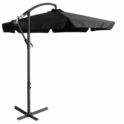 Parasol ogrodowy LUARO duży składany z wysięgnikiem 290cm czarny