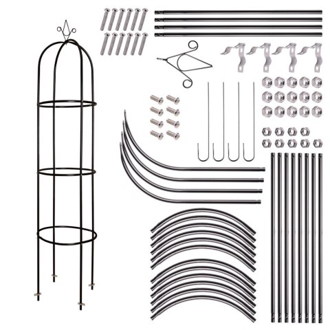 Pergola ogrodowa LUARO kolumnowa słup kolumna dzwon stojak na róże kwiaty pnące metalowa 195 cm