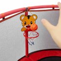 Trampolina dla dzieci ogrodowa siatka piłki koszykówka 155cm czerwona