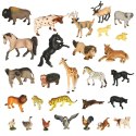 Figurki zwierząt zwierzęta zoo safari farma akcesoria skrzynka 28 elementów