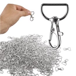 Karabińczyk do kluczy smyczy torebki breloka metalowy rybka 20mm zestaw 500 sztuk