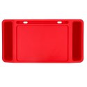 Stolik pod laptopa z organizerem podróżny samochodowy dla dzieci z kieszeniami śniadaniowy podstawka przenośny stabilny czerwony