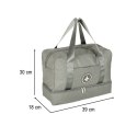 Torba podróżna bagaż podręczny do samolotu podróżna turystyczna pojemna uchwyt kieszenie 39x18x30 szara