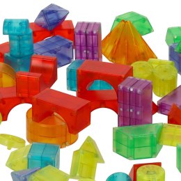 Klocki magnetyczne konstrukcyjne świecące elementy figury 3D 64 el.