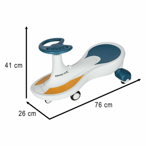 Jeździk grawitacyjny LED Swing Fix S4 świecące koła z muzyką grający 76cm niebiesko-biały max 100kg