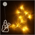 Lampki LED wisząca dekoracja świąteczna okna bałwanek 49cm przyssawka 10 LED