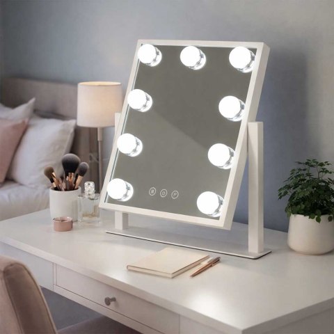 Lusterko do makijażu 9 LED z żarówkami USB 25x30cm