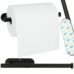 Uchwyt wieszak na papier ręcznik papierowy kuchenny taśma dwustronna mat loft czarny