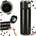 Kubek bidon termiczny z ustnikiem termos LED 350ml czarny