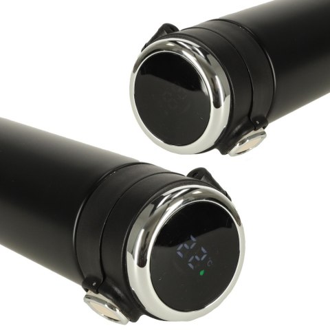 Kubek bidon termiczny z ustnikiem termos LED 350ml czarny
