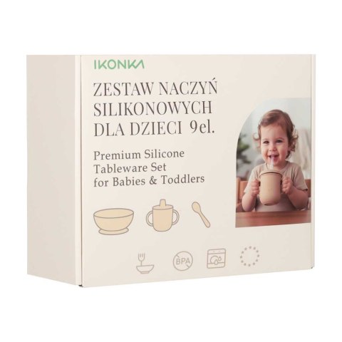 Naczynia silikonowe dla dzieci niemowląt krab zestaw 9 elementów fioletowy