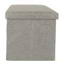 Pufa składana ze schowkiem otwierana do siedzenia podnóżek szary duży 76x38x38cm
