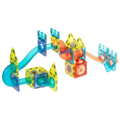 Klocki magnetyczne marble tor kulkowy świecący 75 elementów