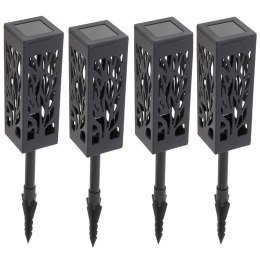Lampa solarna ogrodowa ażurowa latarenka lamion LED czujnik zmierzchu wbijana 4szt.