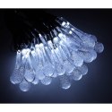 Lampki solarne ogrodowe sople 6,5m 30LED zimny bia