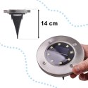 Lampy ogrodowe solarne najazdowe gruntowe czujnik 8LED 12szt. zimny biały