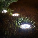 Lampy ogrodowe solarne najazdowe gruntowe czujnik 8LED 12szt. zimny biały