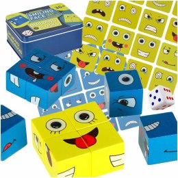 Gra edukacyjne wyzwania nauka emocji klocki drewniane