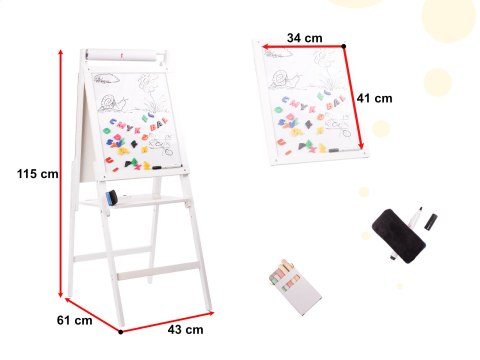 Tablica magnetyczna kredowa dwustronna drewniana biała duża XXL