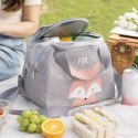 Torba termiczna na lunch jedzenie śniadaniowa izolacyjna lis różowy