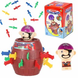 Gra zręcznościowa Szalony Pirat w beczce Ukłuj pirata 9 x 9 x 12,5 cm