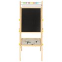 Tablica magnetyczna kredowa dwustronna drewniana literki kreda 38x37x90cm