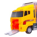 Transporter ciężarówka TIR wyrzutnia + metalowe auta maszyny budowlane